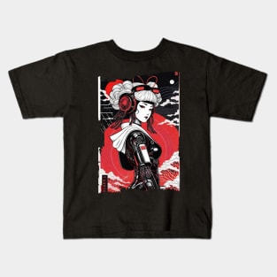 Japanese  Cyber Girl - Futuristic Style Kids T-Shirt